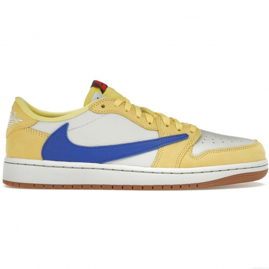 Jordan 1 Retro Low OG SP Travis Scott Canary (Women's) - Click Image to Close