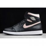 2019 Air Jordan 1 High Premium Black/Silt Red-Rush Maroon-White