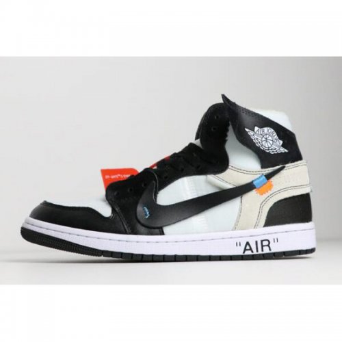 Off-White x Nike Air Jordan 1 Black/White AA3834-102 Free Shippi
