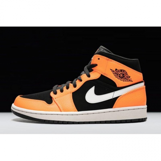 Air Jordan 1 Mid Orange/Black-White 554724-062 - Click Image to Close