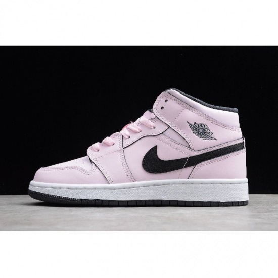 2018 Air Jordan 1 Mid GS "Pink Foam" 555112-601 - Click Image to Close