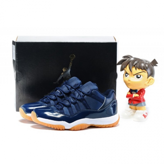 Air Jordan 11 Low "Navy Gum" Midnight Navy/White-Light Gum Brown - Click Image to Close