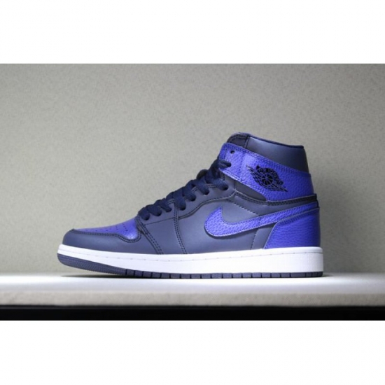 Air Jordan 1 Mid "Pairs Obsidian And Royal" Obsidian/Summit Whit - Click Image to Close