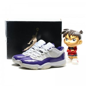 Men's Air Jordan 11 Low "Lakers" White/Purple Custom by KIXAR