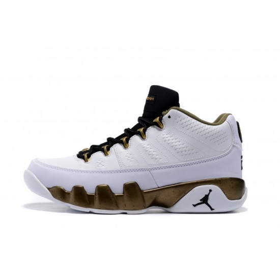 Air Jordan 9 Low "Statue" White/Black-Militia Green Men's and Wo - Click Image to Close
