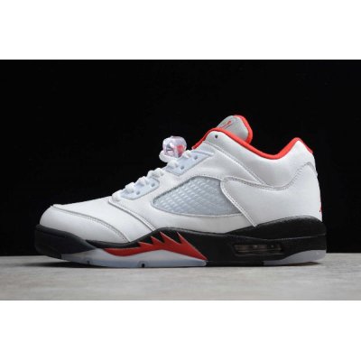 2020 Latest Air Jordan 5 Low "Fire Red" White/Fire Red-Black CU4