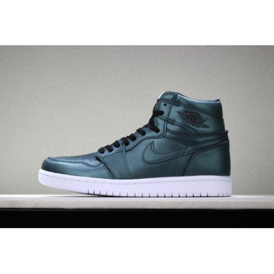 New Air Jordan 1 High "Chameleon" Dark Green/Black-White 2018 Fr - Click Image to Close