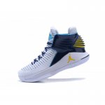 New Air Jordan 32 White/Navy-Gold Men's Basketball Shoes