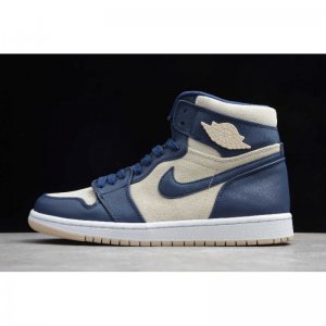 2019 Air Jordan 1 Retro High Premium Midnight Navy/Light Gream-W