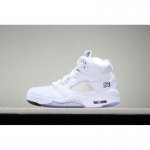 Kid's Air Jordan 5 Retro "Metallic White" White/Metallic Silver-