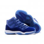 New Air Jordan 11 Velvet Heiress Blue White Basketball Shoes
