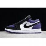 2020 New Air Jordan 1 Low Black/White-Purple 552558-125