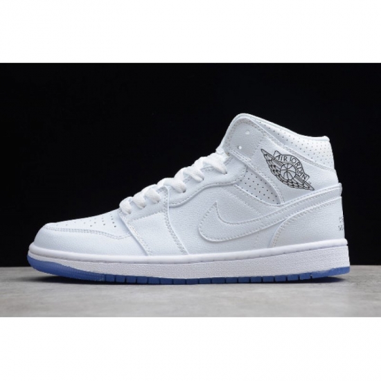 2019 Air Jordan 1 Mid White/Pure Platinum 554724-210 - Click Image to Close