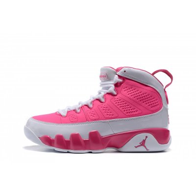 Women's Air Jordan 9 GS Peach Pink/White Basketball Shoes