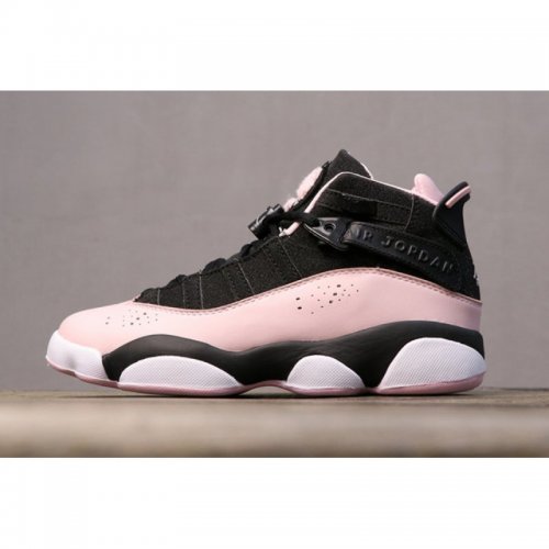 2019 Women's Air Jordan 6 Rings Black/Pink Foam-White 323399-006