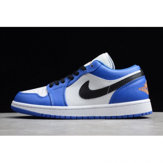 New Air Jordan 1 Low Hyper Royal/White-Orange Peel 553558-401 - Click Image to Close