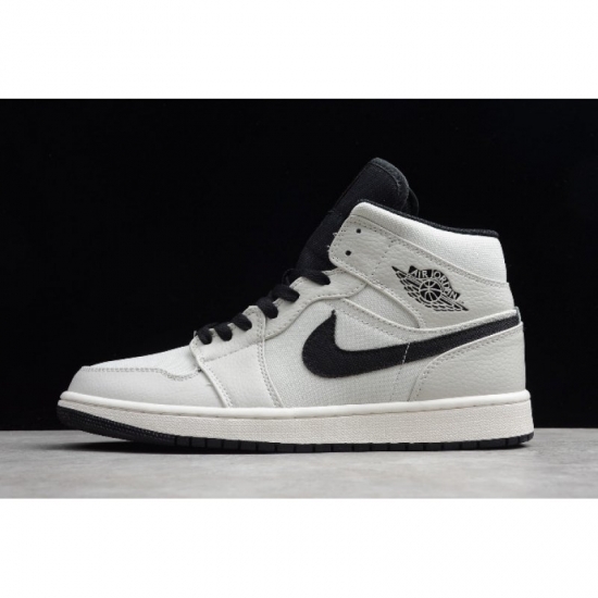 Air Jordan 1 Mid SE "Canvas" Light Bone/Cone-Black-Sail 852542-0 - Click Image to Close