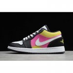 2020 Air Jordan 1 Low "Spray Paint" Black/Active Fuchsia-Cyber-W