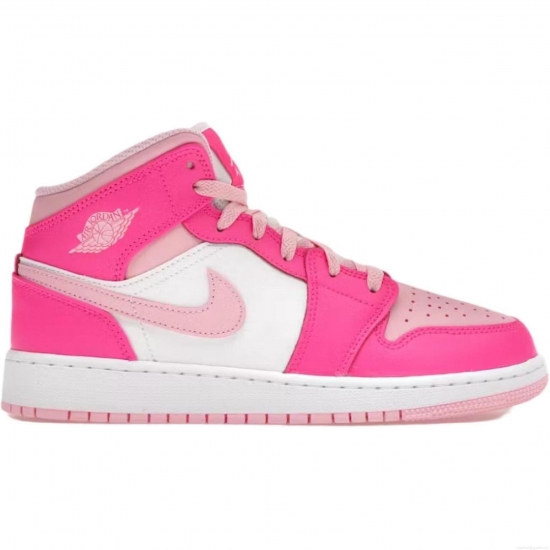 Jordan 1 Mid Fierce Pink (GS) - Click Image to Close