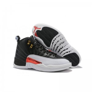 2019 New Air Jordan 12 "Reverse Taxi" Black/Gold-White 130690-01