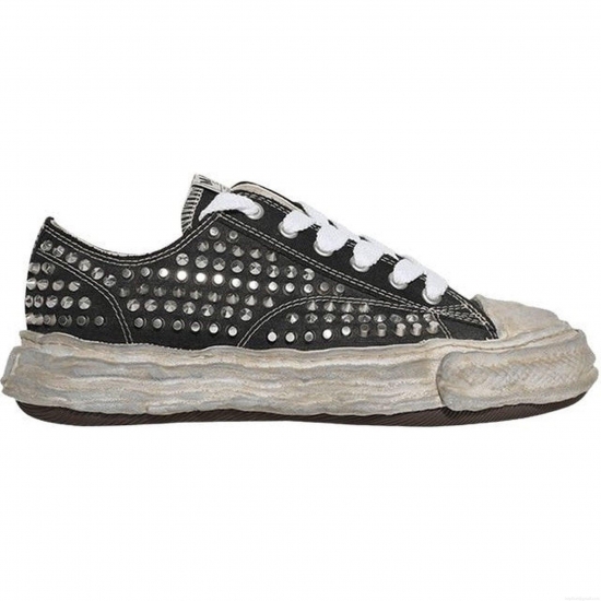 Maison Mihara Yasuhiro Peterson 23 OG Sole Studded Canvas Low Black - Click Image to Close