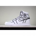 2018 Joshua Vides x Air Jordan 1 "Comic 3D Pencil" White Hand-Pa