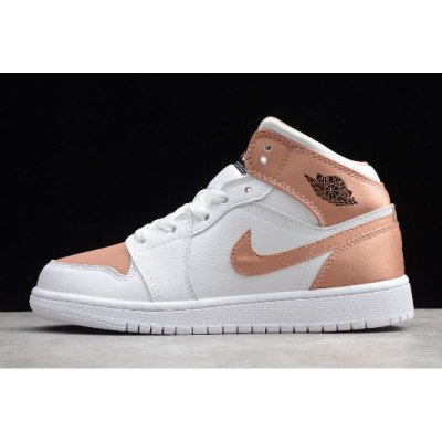 2019 Air Jordan 1 Mid GS White Rose Gold 555112-190