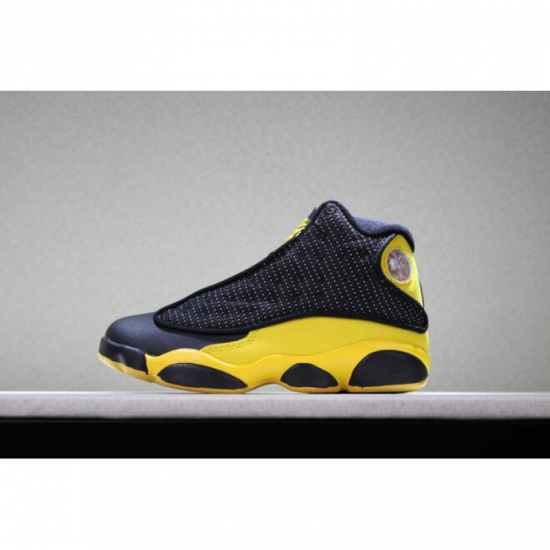 Kid's Air Jordan 13 "Melo" PE Black Yellow Basketball Shoes - Click Image to Close