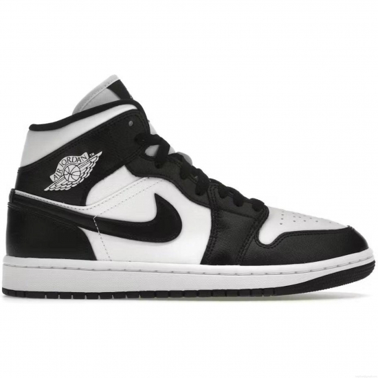 Jordan 1 Mid Panda (Women's) - Click Image to Close
