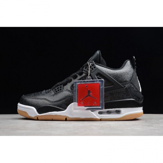 2019 Air Jordan 4 SE "Laser" Black/White-Gum Light Brown CI1184- - Click Image to Close