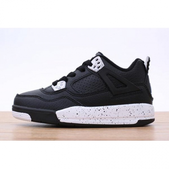 Kid's Air Jordan 4 Black White For Sale - Click Image to Close
