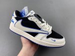 Stussy Air Jordan 1 Low three-party joint black and white blue