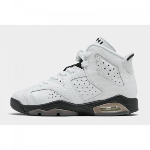 2020 Air Jordan 6 GS "Alligator" White/Black-Alligator 384665-11