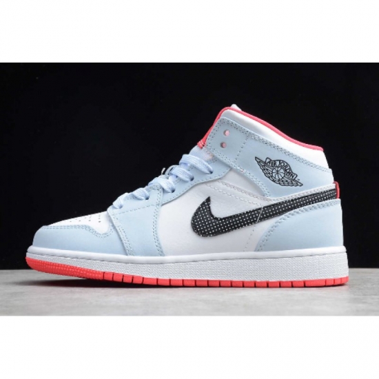 2020 Air Jordan 1 Mid Half Blue/Black-White 555112-400 For Sale - Click Image to Close