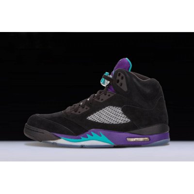 New Air Jordan 5 Retro "Black Grape" Black/New Emerald-Grape Ice