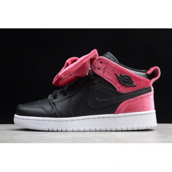 2020 WMNS Air Jordan 1 Mid Bow Black/Noble Red CK5678-006 - Click Image to Close