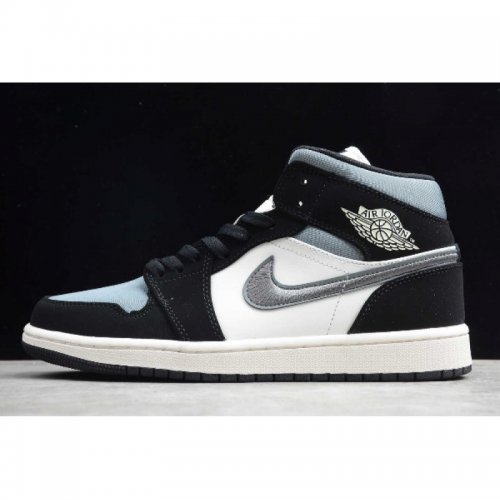 2020 Air Jordan 1 Mid "Satin" Blue/White-Black 852542-011 For Sa