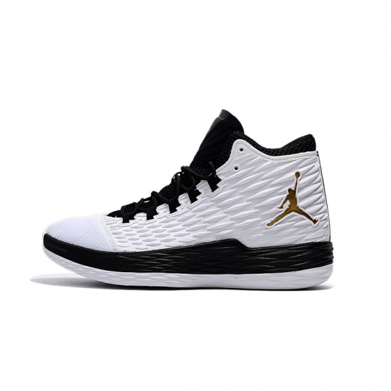 Jordan Melo M13 "BHM" White/Metallic Gold-Black-Pure Platinum 88 - Click Image to Close