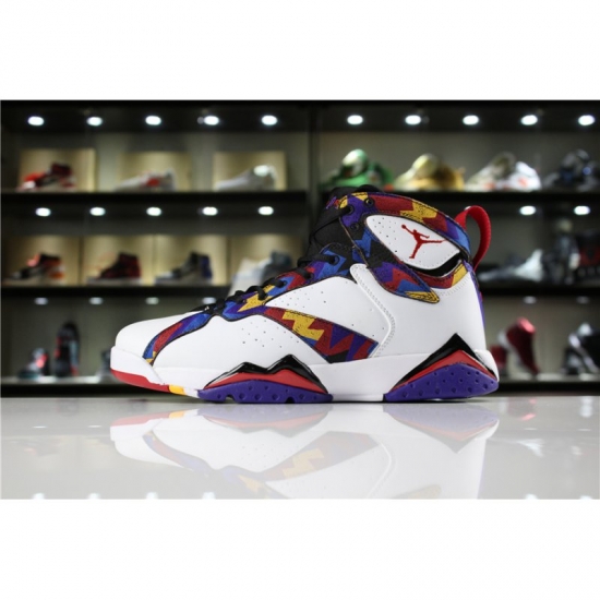 Air Jordan 7 Retro "Nothing But Net" Sweater White/University Re - Click Image to Close