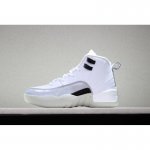 Kid's Air Jordan 12 "Barons" White/Black-Wolf Grey