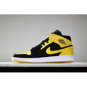 Air Jordan 1 Mid "New Love" Black/Varsity Maize-White 554724-035