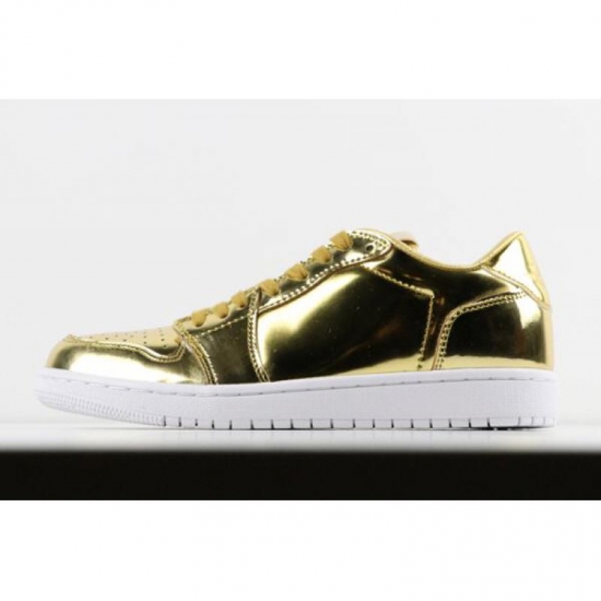 Air Jordan 1 Retro Low No Swoosh OG Pinnacle "Metallic Gold" For - Click Image to Close