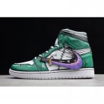 2020 Air Jordan 1 High "Double Knife" White/Green/Black/Purple 5