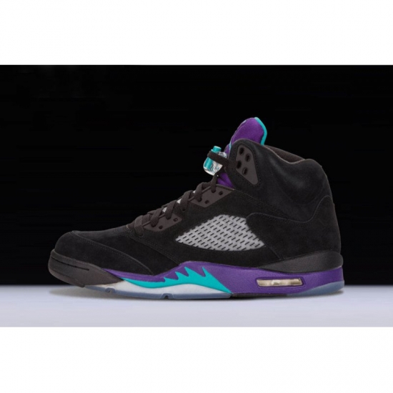 New Air Jordan 5 Retro "Black Grape" Black/New Emerald-Grape Ice - Click Image to Close