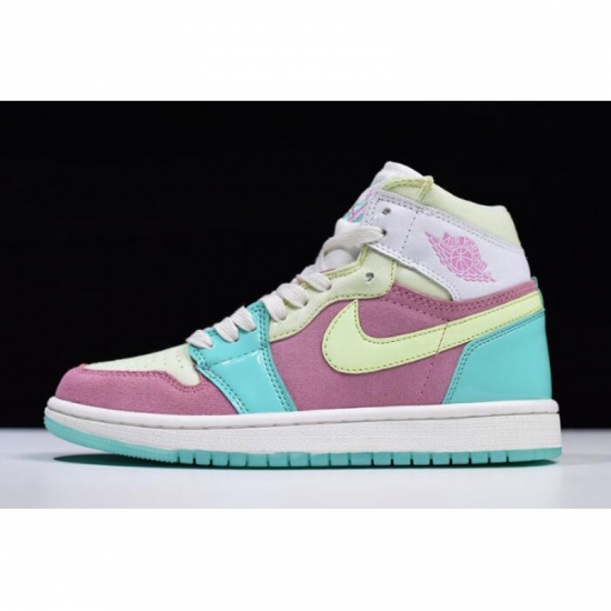 Air Jordan 1 GS "Easter" Sail-Hyper Turquoise/Barely Volt 555112 - Click Image to Close