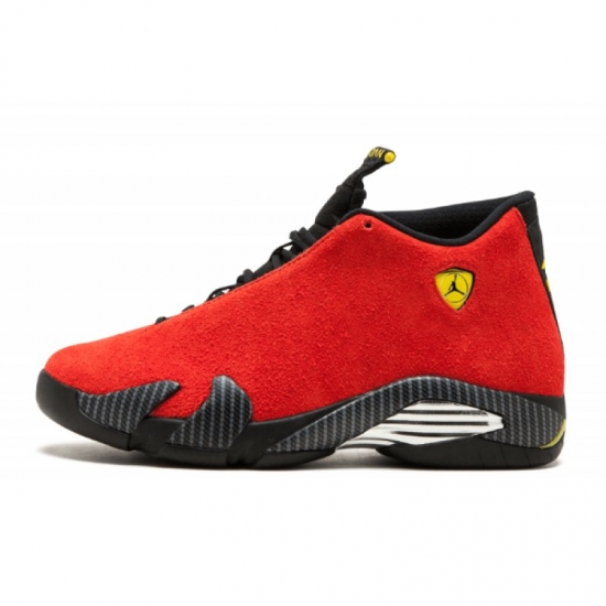 2020 Air Jordan 14 "Ferrari" Chilling Red/Black-Vibrant Yellow 6 - Click Image to Close