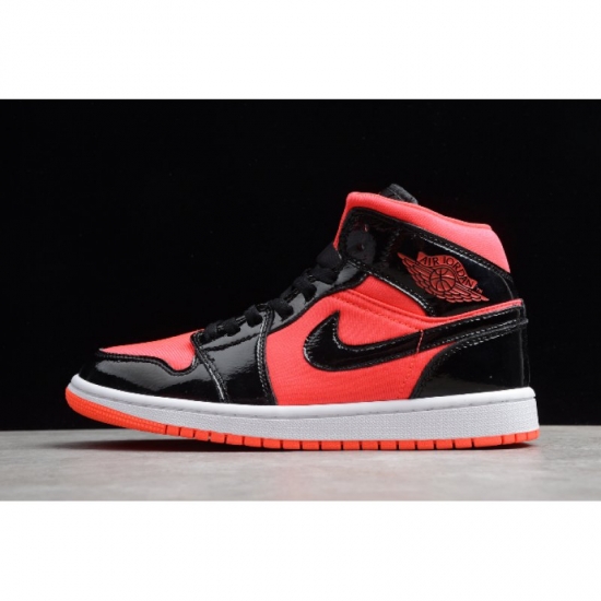 2020 Air Jordan 1 Mid "Hot Punch" Patent Leather BQ6472-600 - Click Image to Close