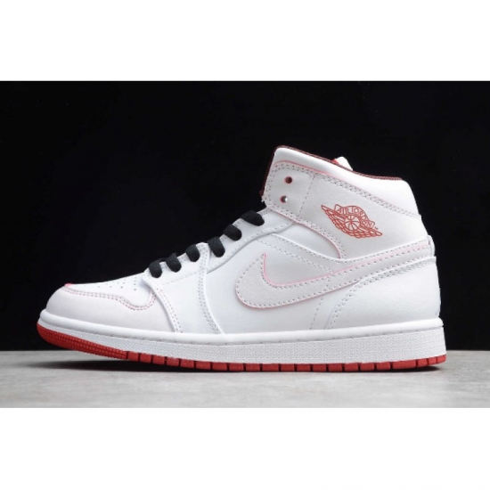 2020 Air Jordan 1 Retro Mid White/Gym Red-Black 554724-103 - Click Image to Close