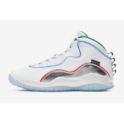 2020 Air Jordan 10 "Wings" White/Clover-Chrome-Black CK4352-103