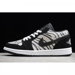 2019 Air Jordan 1 Low "Zebra" Black/White-Sail 553560-057
